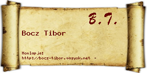 Bocz Tibor névjegykártya